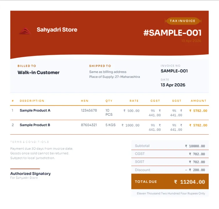 Neon Edge invoice template